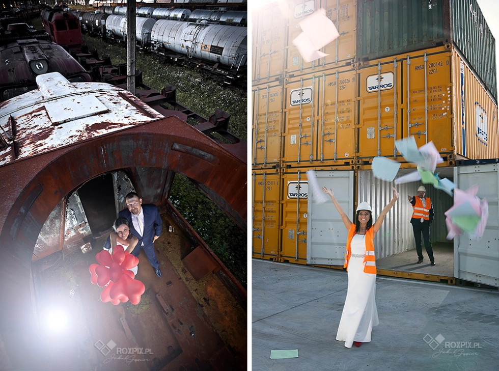 Plener Ślubny w Opuszczonych Wagonach Kolejowych