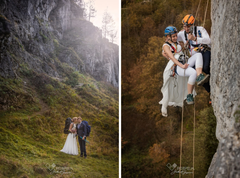 Wspinaczkowa Sesja Ślubna w Dolinie Kobylańskiej