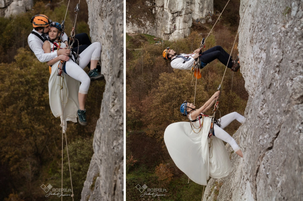 Wspinaczkowa Sesja Ślubna w Dolinie Kobylańskiej