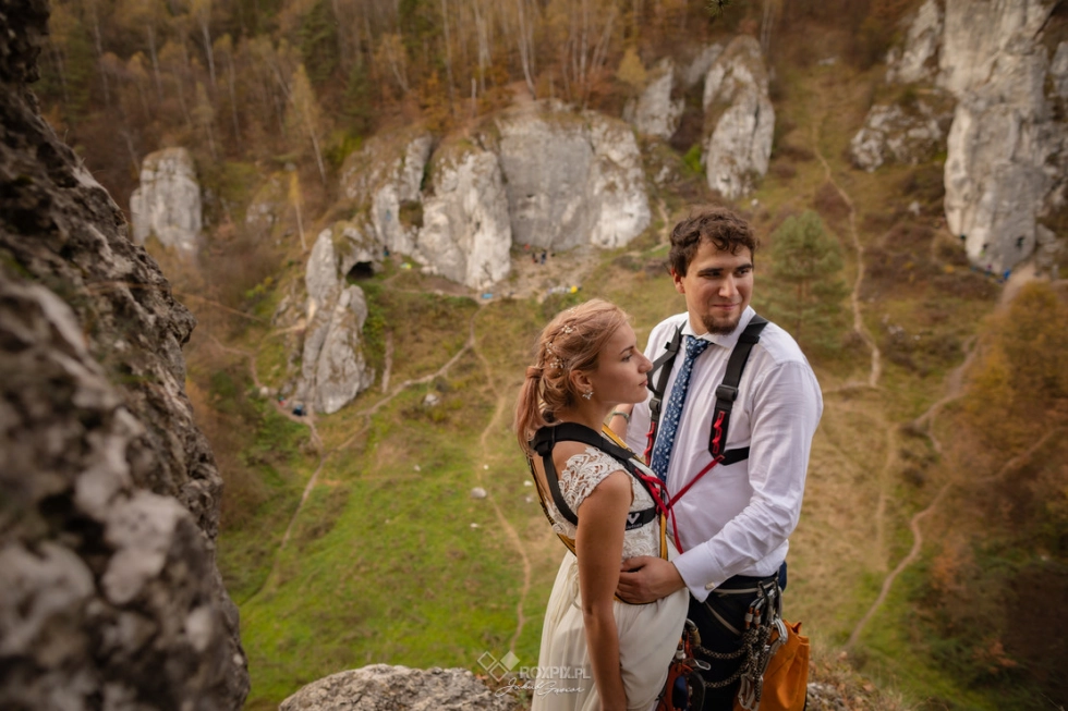 Wspinaczkowa Sesja Ślubna w Dolinie Kobylańskiej