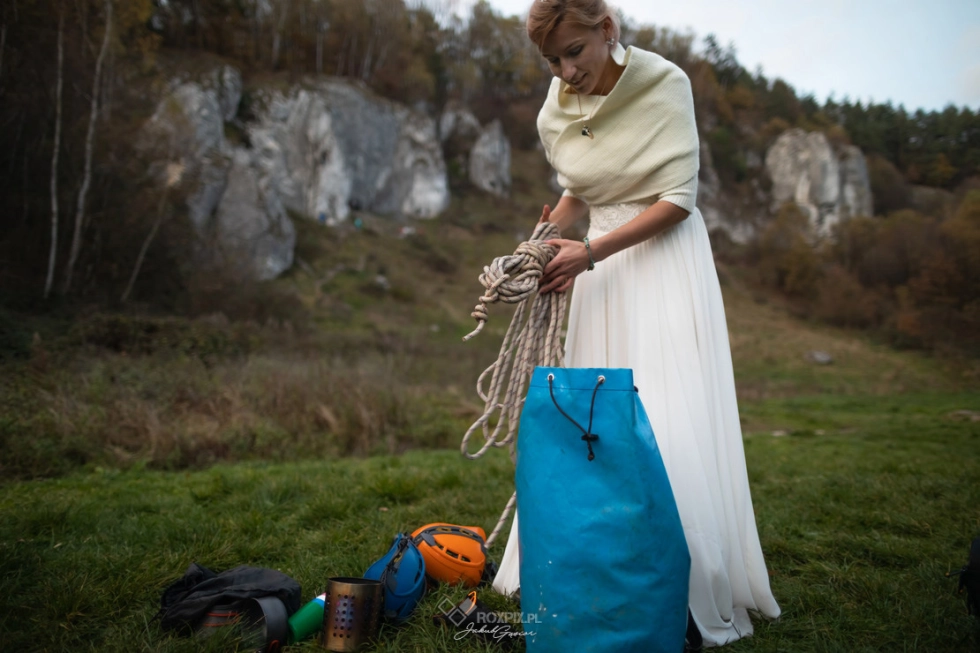 Wspinaczkowa Sesja Ślubna w Dolinie Kobylańskiej